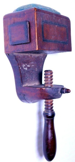 Antique Table Top Clamp Pin Cushion, 1880