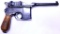 Waffenfabrik Mauser C96 Broomhandle 7.63mm Semi-auto Pistol, Holster Stock, Leather Rigging