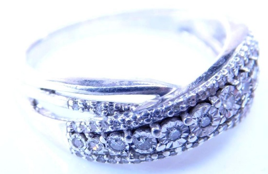 Diamond and Sterling Silver Women's Ring