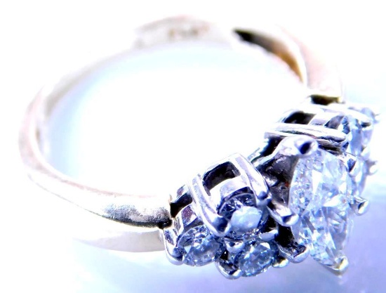 14K Gold and Platinum w/ Diamonds Engagement Ring