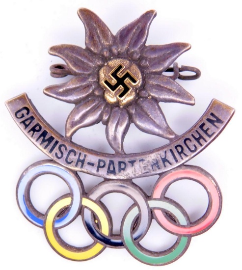 German WWII 1936 Garmisch Winter Olympics Badge