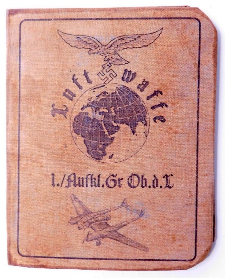 German WWII Luftwaffe Officer Knights Cross Winner Identification Booklet