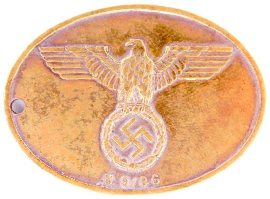 German WWII Waffen SS Gestapo GEHEIME STAATSPOLIZEI Police ID Disc