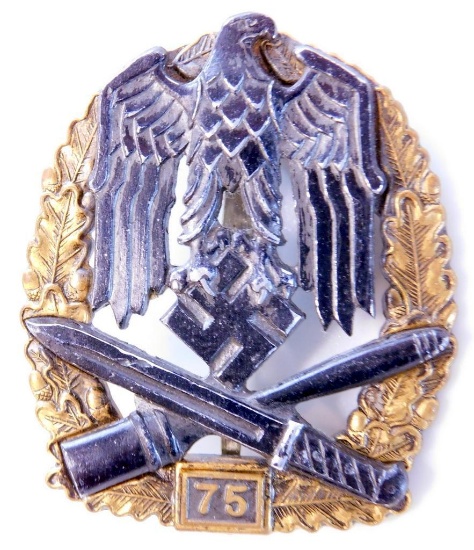 German WWII Army HEER 75 General Assault Badge