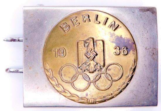 German WWII 1936 BERLIN OLYMPICS EM Belt Buckle