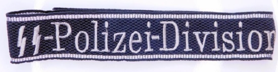 German WWII Waffen SS Polizei Division EM Cuff Title