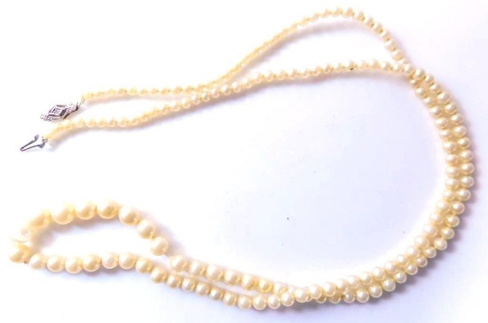Faux Pearl Necklace w/ 18K.S Stamped Clasp