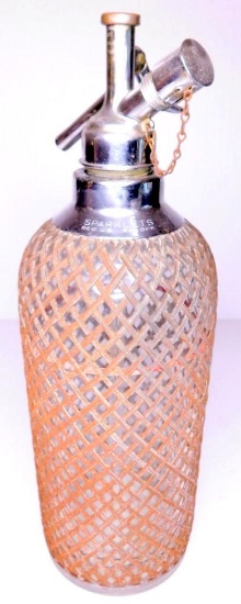 Vintage Sparklets Soda Water Seltzer Dispenser Braided Steel Glass Siphon