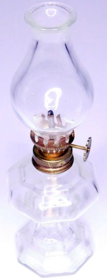 Small Clear Glass Hurricane Oil Lamp, Taiwan, No Shipping