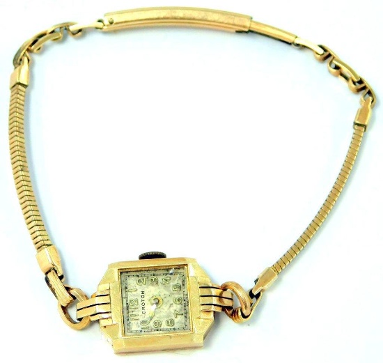 Ladies Croton 14K Gold Watch