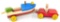 Vintage Wooden Toy Vehicle, Motorboat and Trailer
