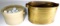 Stoneware Pfaltzgraff Crock, Bronze Boiler, and Metal Bag Decor