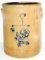 Antique Stoneware 8 Gallon Crock w/ Cobalt Blue Flower and Butterfly Design