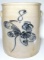 Rowe Pottery Works Cobalt Blue Damselfly 8-Gallon Crock, 1982