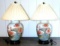 Pair of Porcelain Floral Design Table Lamps