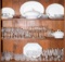 Grouping of Glassware and White Porcelain Serving Pieces