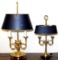 French Horn Inspired Brass Lamps, Two (2)