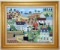Cate Mandigo Oil on Canvas 'Pennsylvania Happiness' Artwork, Framed, 1989