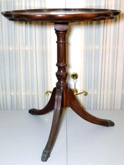 Mahogany Pie Crust Edge Side Table