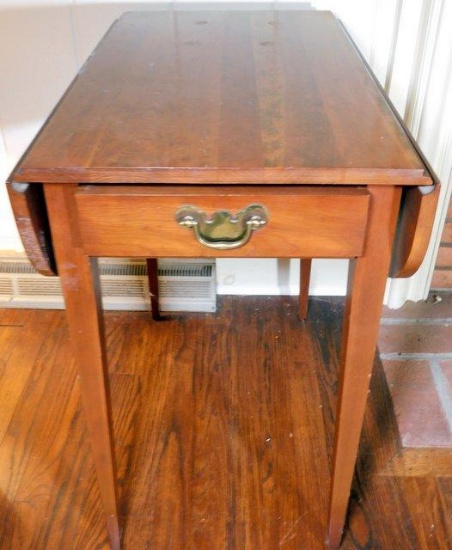 Solid Wild Black Cherry Drop Leaf End Table