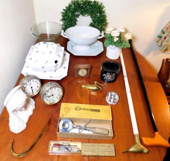 Grouping of Decorative Pieces Including 'New Gem' Ice Cream Scoop