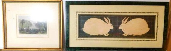 Framed Artwork Grouping, (3)