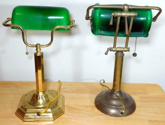 Bankers Desk Lamp, Two (2)