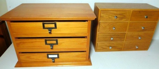 Small Wooden Dresser-top Files, Two (2)