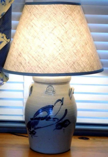 Rowe Pottery Works Pair of Crock-style Table Lamps