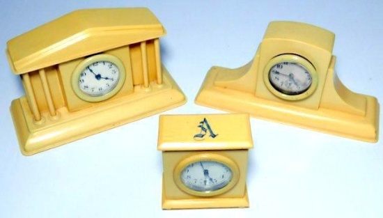 Vintage Art Deco French Ivory (Pyralin Celluloid), Three (3)