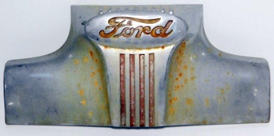 1946 Ford Coupe Chrome Center Hood Ornament Upper Grill Emblem FoMoCo OEM