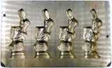 Vintage Multiple Bunny Rabbit w/ Picnic Backpack Ice Cream or Chocolate Mold