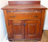 Antique Linen Cabinet w/ Large Pull Out Shelf