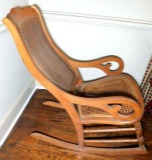 Antique Lincoln-style Caned Rocking Chair