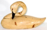 Swan Decoy, Carved and Signed by Raymond E. Hornick