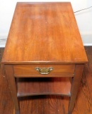Vintage Wood End Table with Drawer