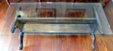Glass Top Coffee Table on Wooden Base