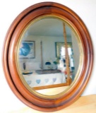 Antique Slat-back Oval Mirror and Rectangular Mirror