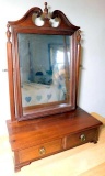 Dresser-top Shaving Mirror w/ Two Drawers