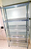 Metal Shelving Unit with Two Solid Shelf Overlays