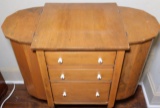 Sewing Cabinet 3-drawer Knitting Stand w/ Two Hinged Compartments