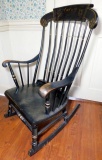 Antique J.B. Van Sciver Co. Hitchcock Black Rocking Chair