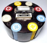 Full Set of Poker Chips and Playing Cards in Carrier
