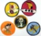 USAAF WWII Army Air Force RKO Movie Studio Squadron Patches, Group of Five (5)