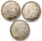 German WWII Chancellor Paul von Hindenburg 5 Mark Silver Coins, Three (3)