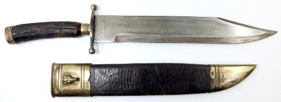 Scarce US Civil War Union Army Combat Bowie Knife and Scabbard