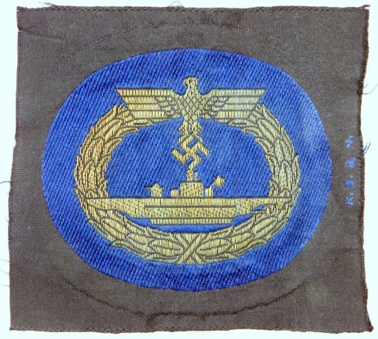 Naval Kriegsmarine U-Boat Submarine in Gold Wire