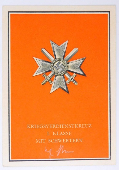 German WWII Dictator Adolf Hitler Signed Post Card