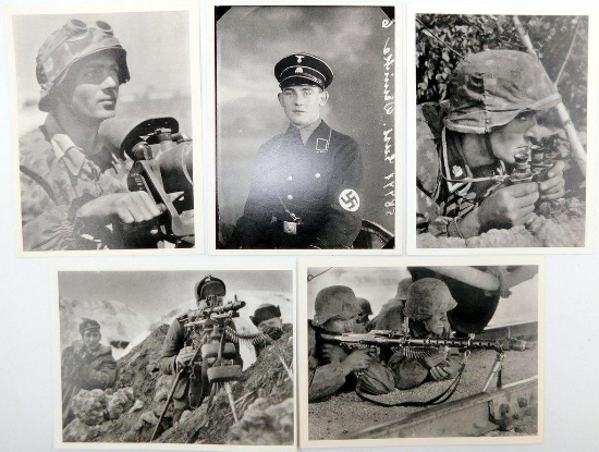 Waffen SS Soldier Postcards, Five (5)