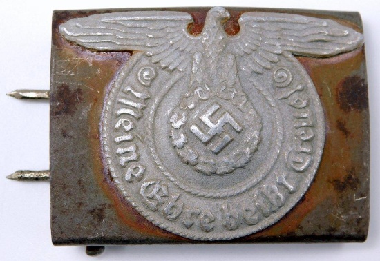 German WWII Waffen SS Schutz Staffel EM Belt Buckle